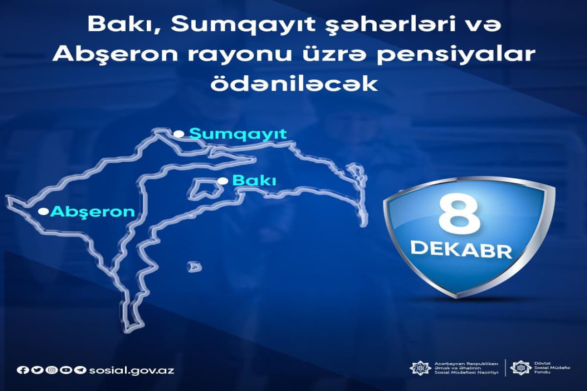 Pensiyalar bu tarixdə ödəniləcək